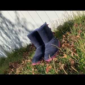 Navy blue and purple UGGs